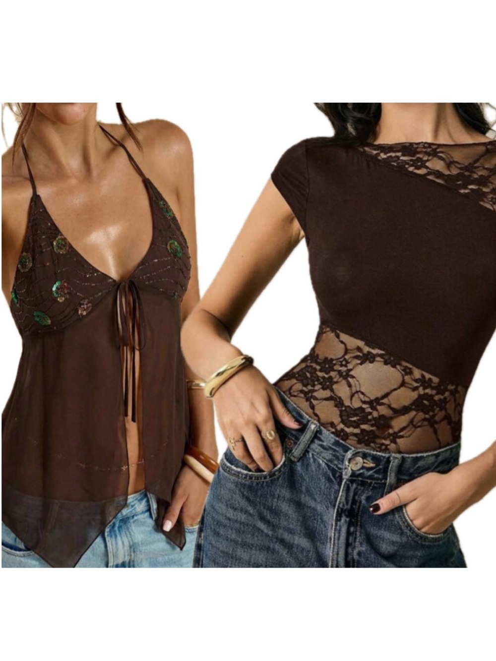 NWT Bundle of Two Brown Tops | Size XS